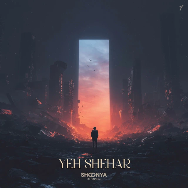 Yeh Shehar cover art — lone figure at Mumbai CSMT platform at pre-dawn